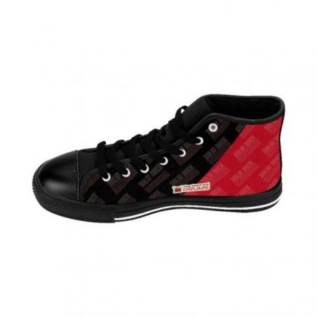 Red and Black Drummers Solid Rock Drumming High-top Sneakers