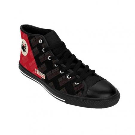 Red and Black Drummers Solid Rock Drumming High-top Sneakers