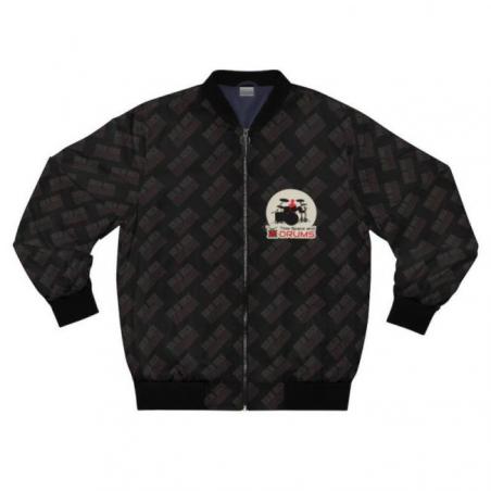 Black Solid Rock Drummers Bomber Jacket