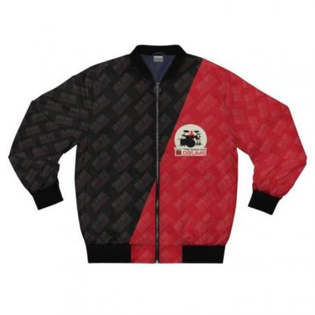 Red and Black Solid Rock Drummers Bomber Jacket