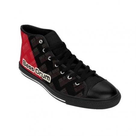 l and R Red and Black Drummers Solid Rock Drumming High-top Sneakers