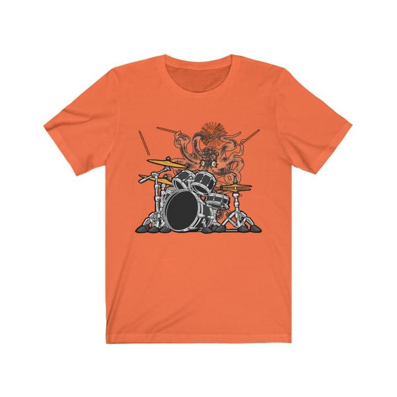 Drumming Octopus Drummers Short Sleeve Tee