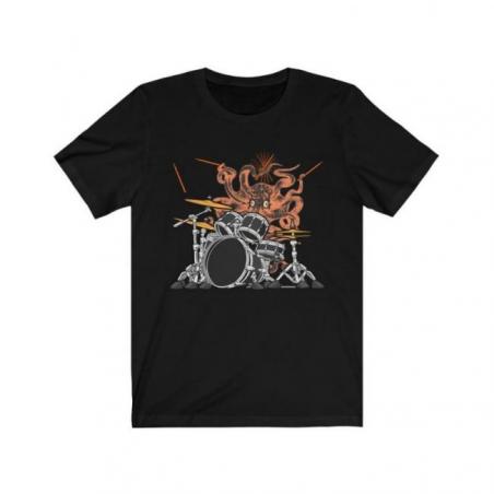 Drumming Octopus Drummers Short Sleeve Tee