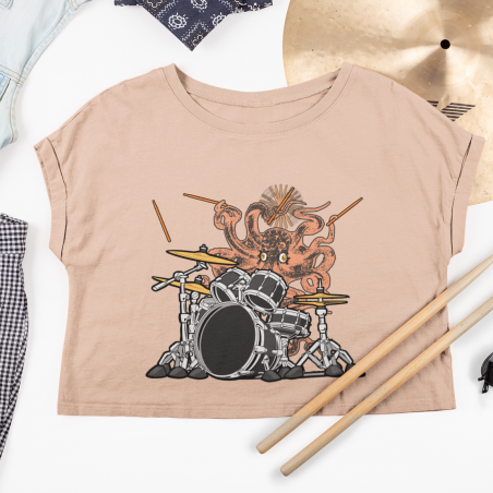 Drumming Octopus Drummers Short Sleeve Tee