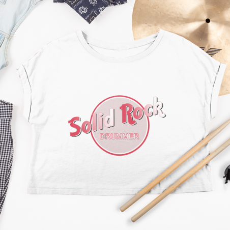 Solid Rock Drummer Logo Drummers Short Sleeve Tee