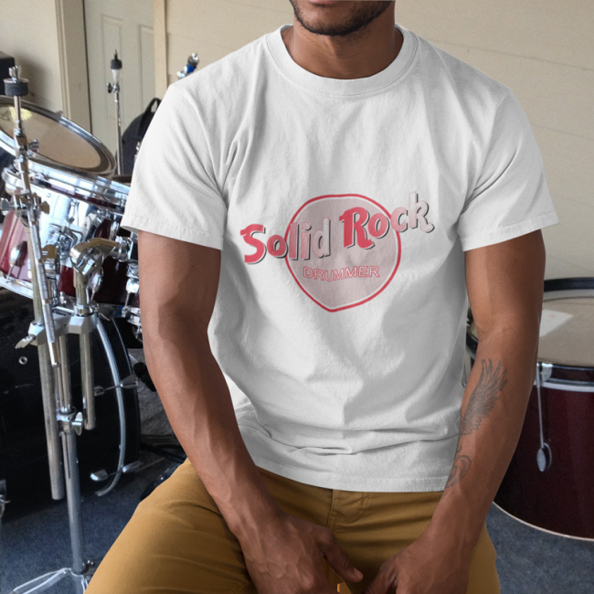 Solid Rock Drummer Logo Drummers Short Sleeve Tee