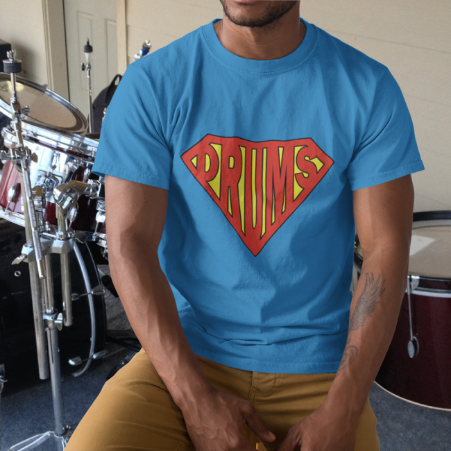 Superman Style Drummers Short Sleeve Tee