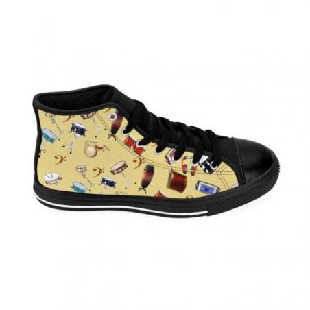 Snare Drum Pattern Cream High-top Sneakers