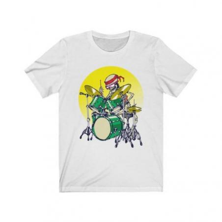 Halloween Skeleton Drummer Short Sleeve Tee