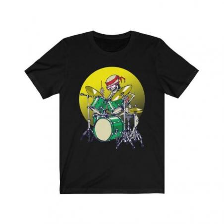 Halloween Skeleton Drummer Short Sleeve Tee