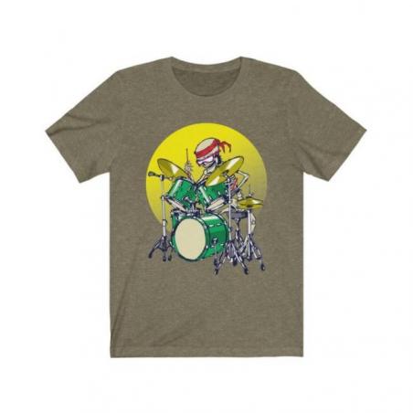 Halloween Skeleton Drummer Short Sleeve Tee